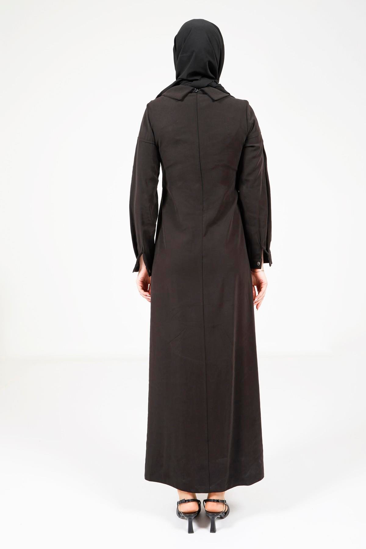 Beyza-9342 ELBİSE PİLELİ SİYAH