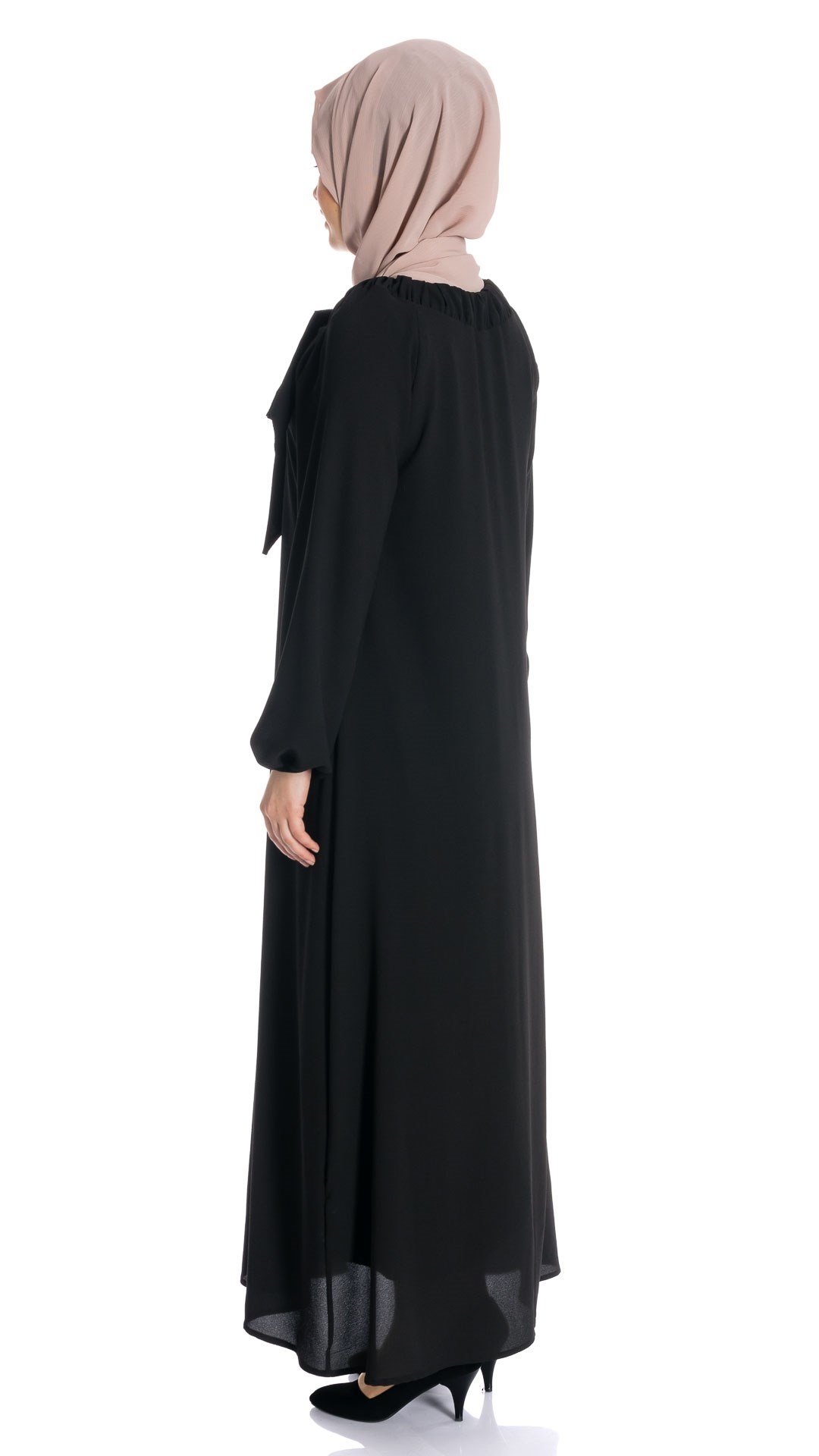 Beyza-REGLAN ELBİSE SİYAH KOBE
