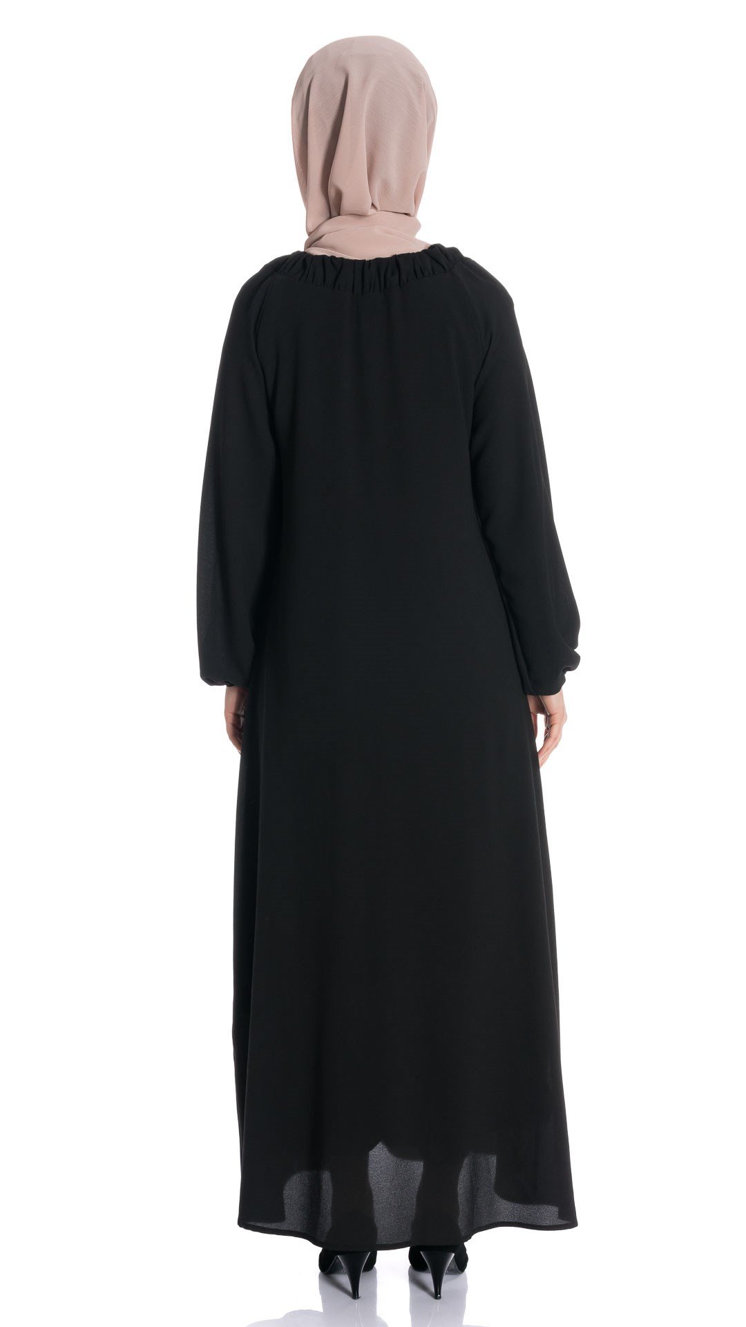 Beyza-REGLAN ELBİSE SİYAH KOBE