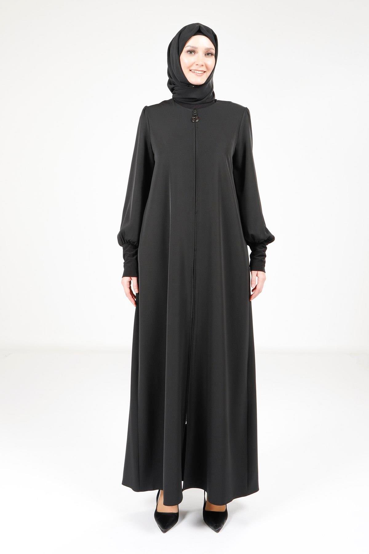 Beyza-Beyza Sandy Manşet Siyah Ferace 9168
