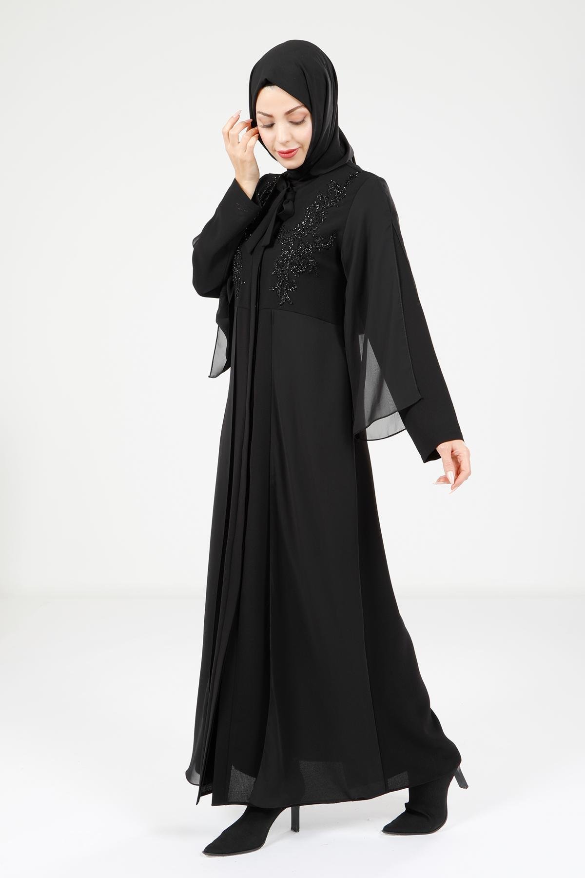 Beyza-3985 FERACE TAŞLI SİYAH