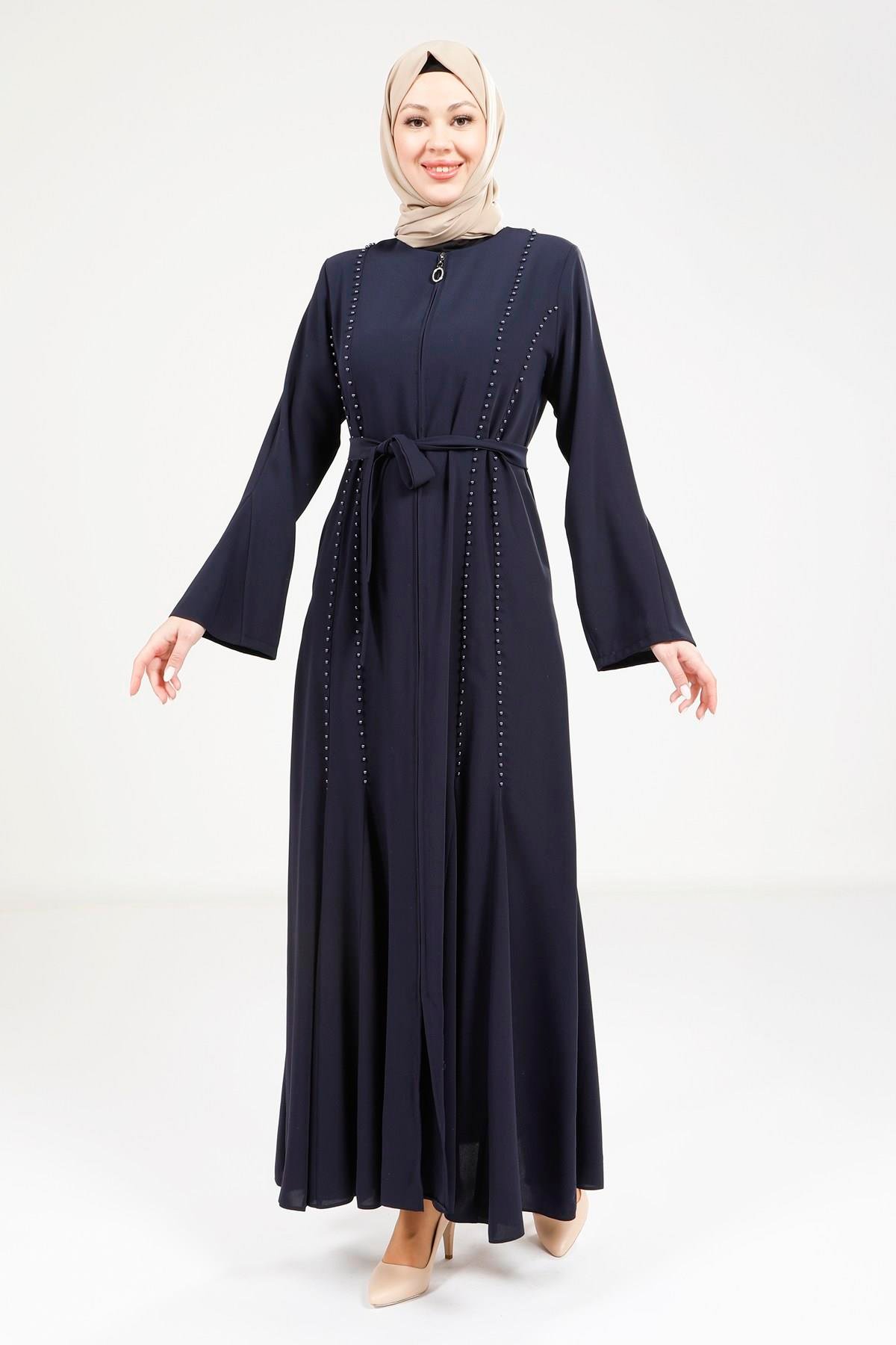 Beyza-Beyza Volanlı Lacivert Ferace 9246
