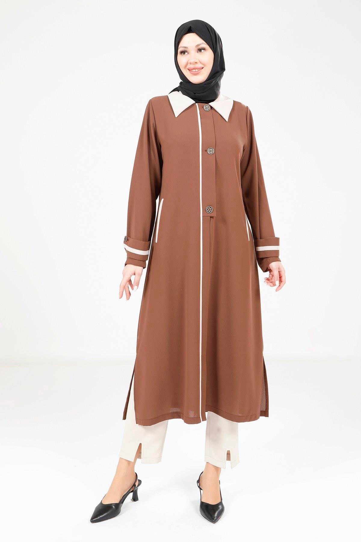 Beyza-Beyza Yakalı Kahve Giy Çık 9354