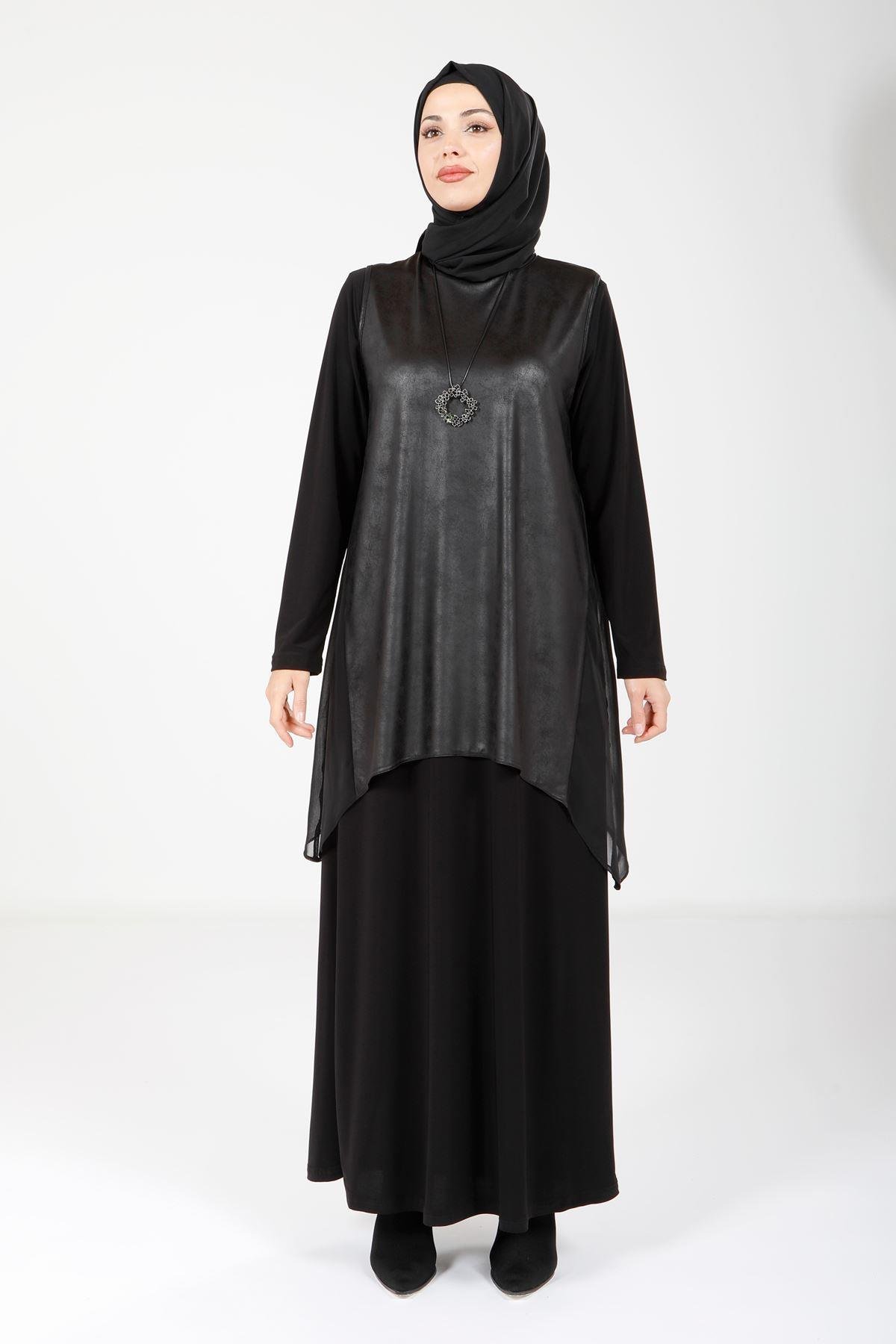 Beyza-Beyza Yelekli Siyah Elbise 9072