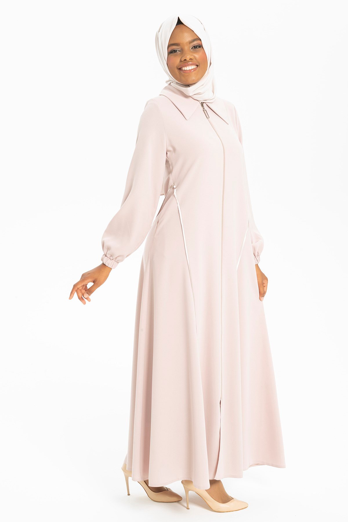 Beyza-Gömlek Yakalı Bej Ferace 3491