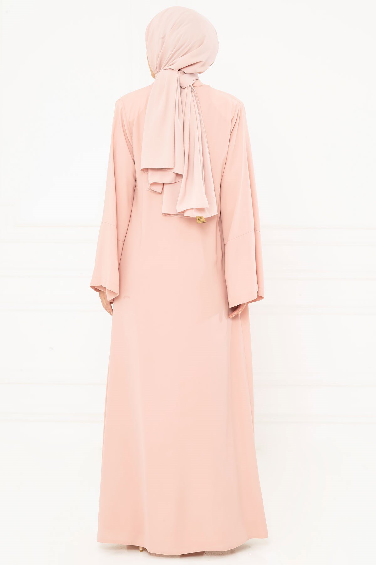 Beyza-Abaya en poudre avec ceinture 3M3249