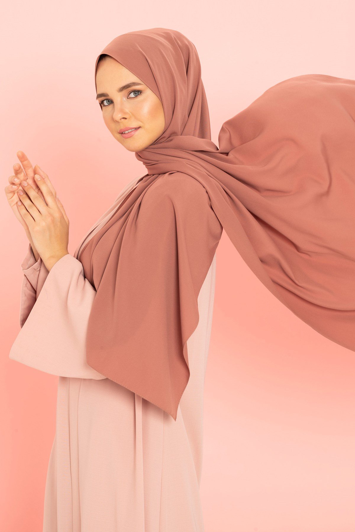 Beyza-Medine İpeği Soft Kahve Şal