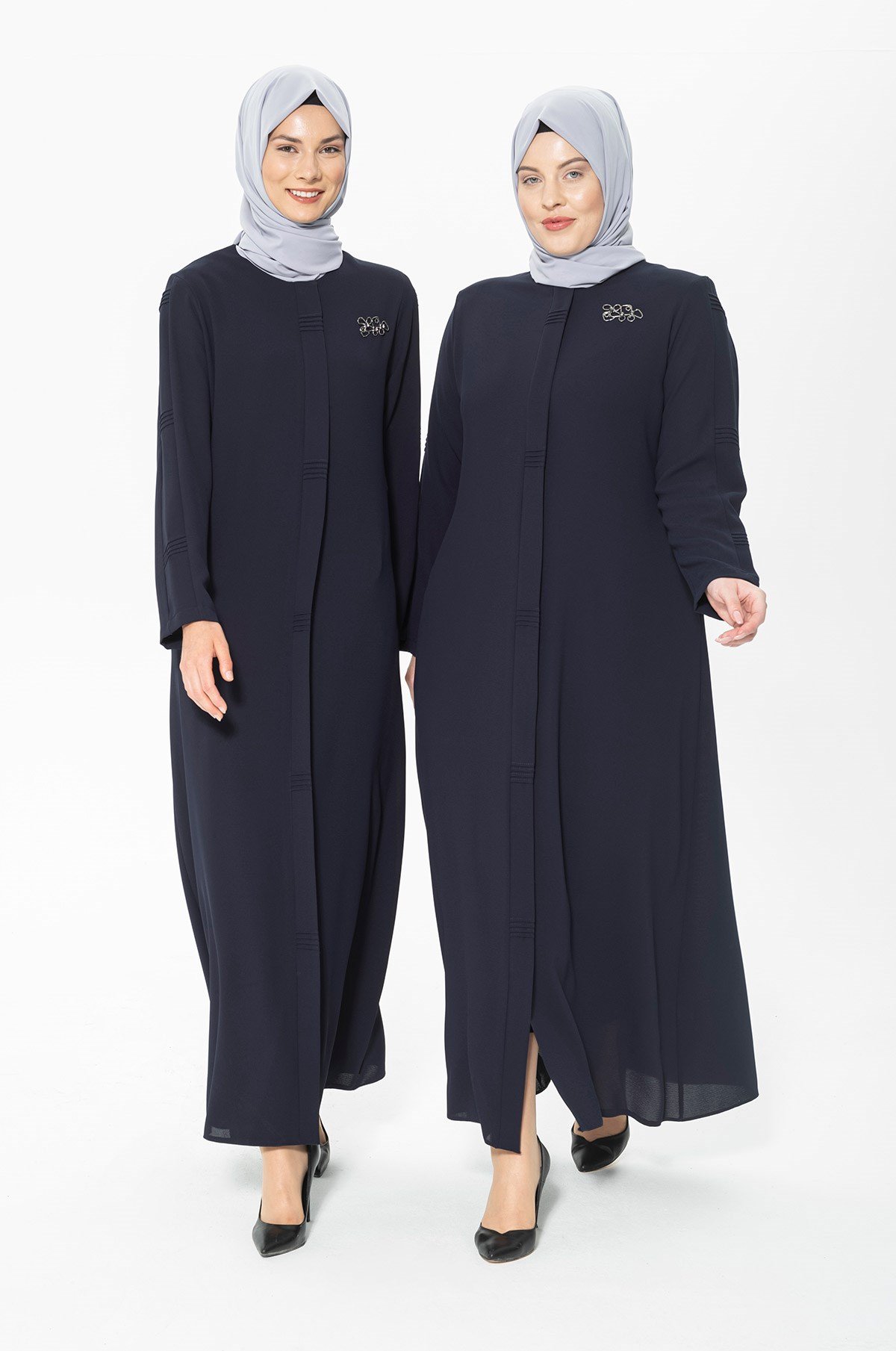 Beyza-Nervür Detaylı Lacivert Ferace 3351-2
