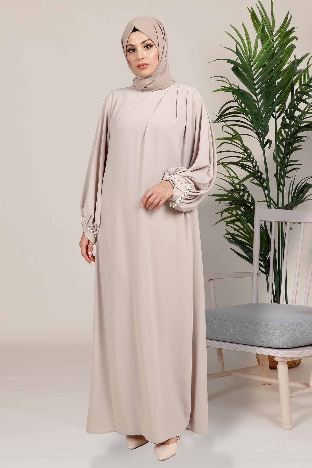 Beyza-ŞARK ELBİSE BEJ