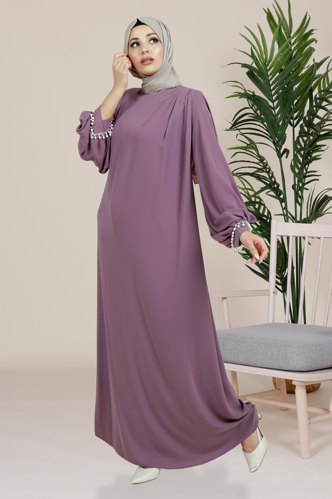 Beyza-ŞARK ELBİSE LİLA