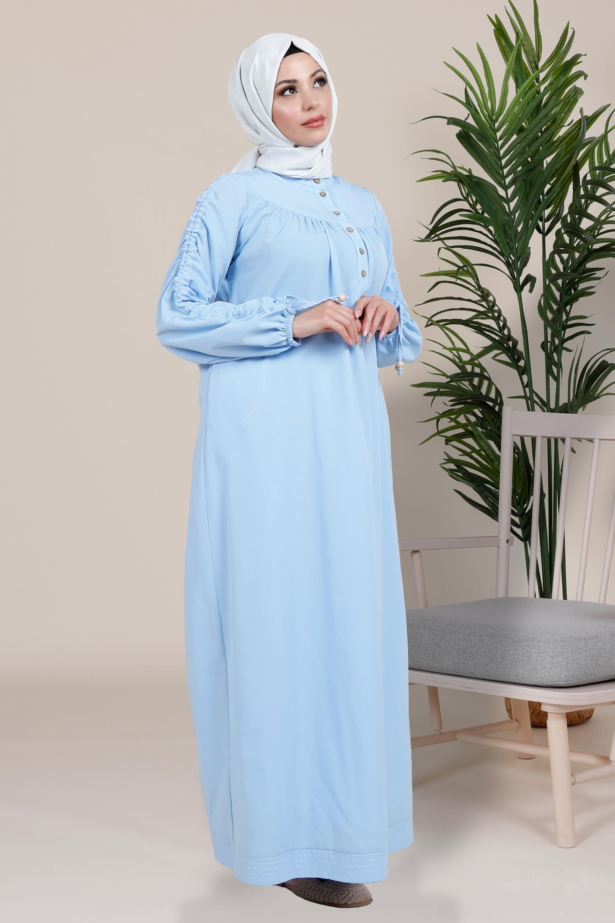 Beyza-TARÇIN ELBİSE MAVİ