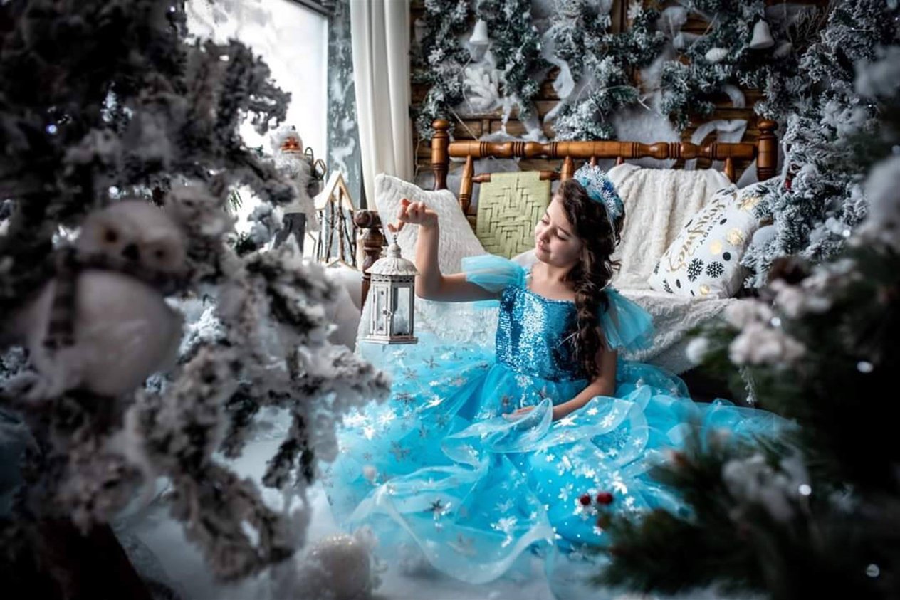 4-8 Yaş Kız Çocuk Frozen Elsa Elbise