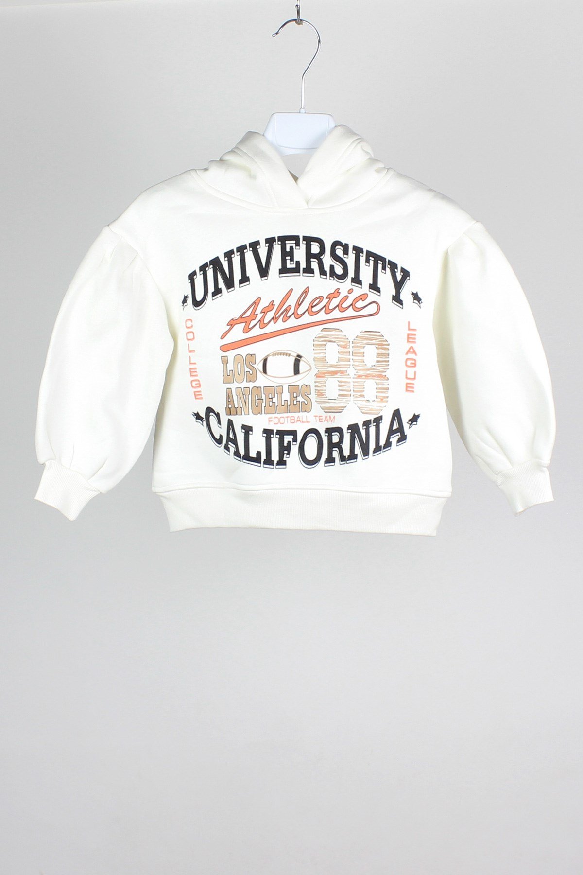4-14 Yaş Escabel Kız Çocuk Balon Kol Kapşonlu Sweatshirt