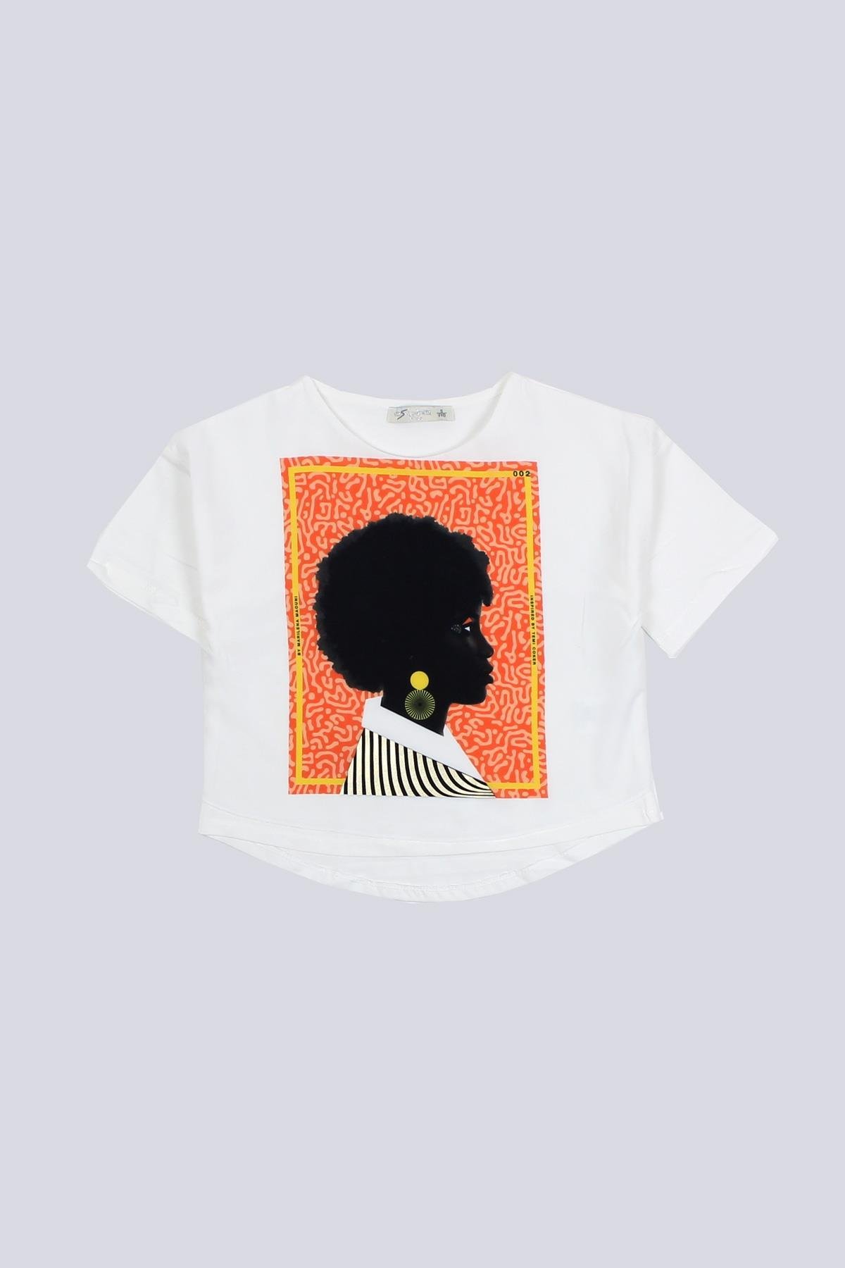5-14 Yaş Kız Çocuk Baskılı Tshirt