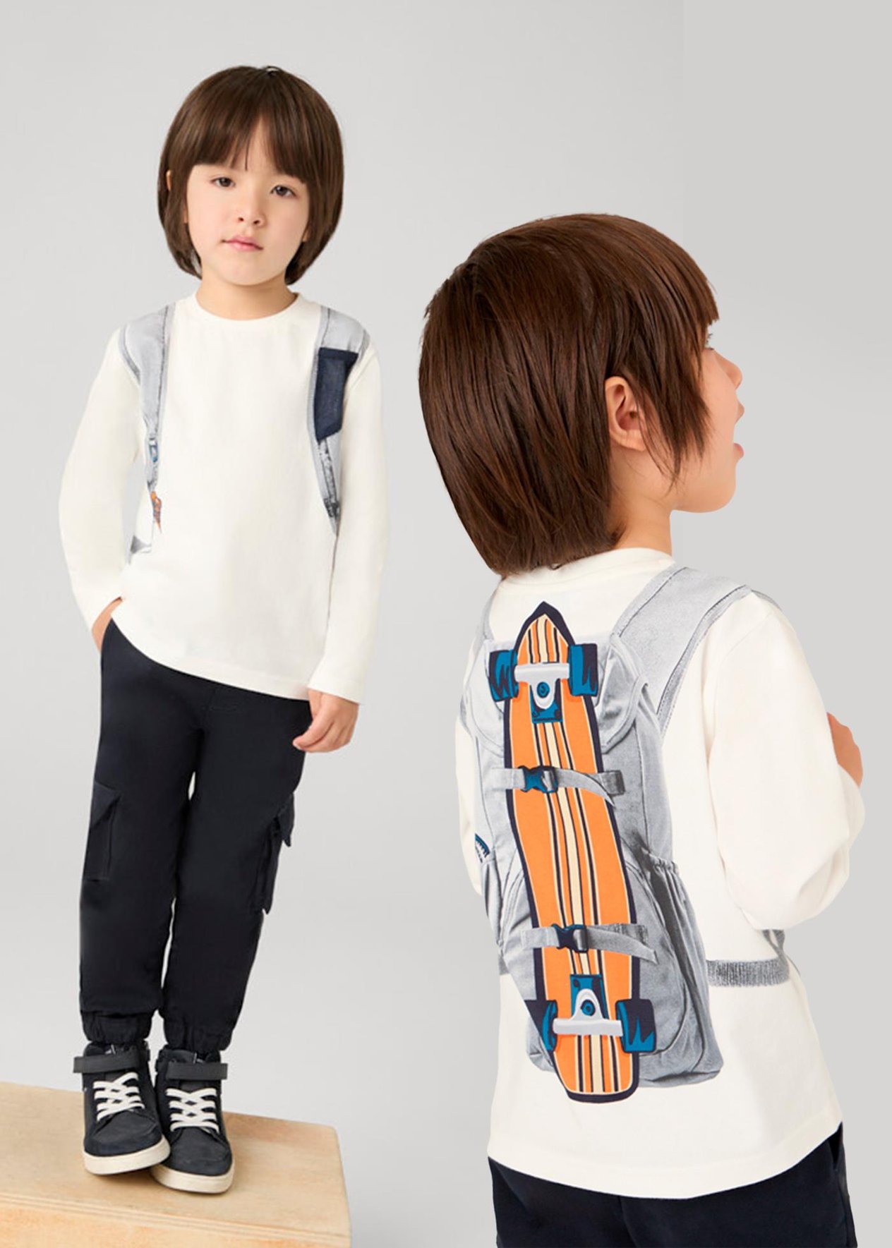 3-9 Yaş Mayoral Erkek Çocuk Sırt Baskılı Sweatshirt