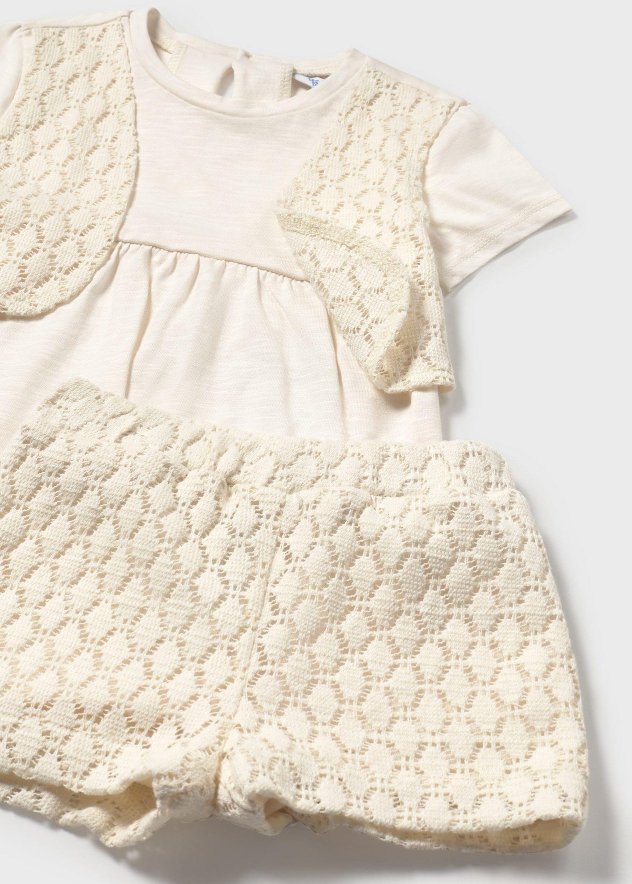 Mayoral Kız Bebek Güpürlü Şort Set