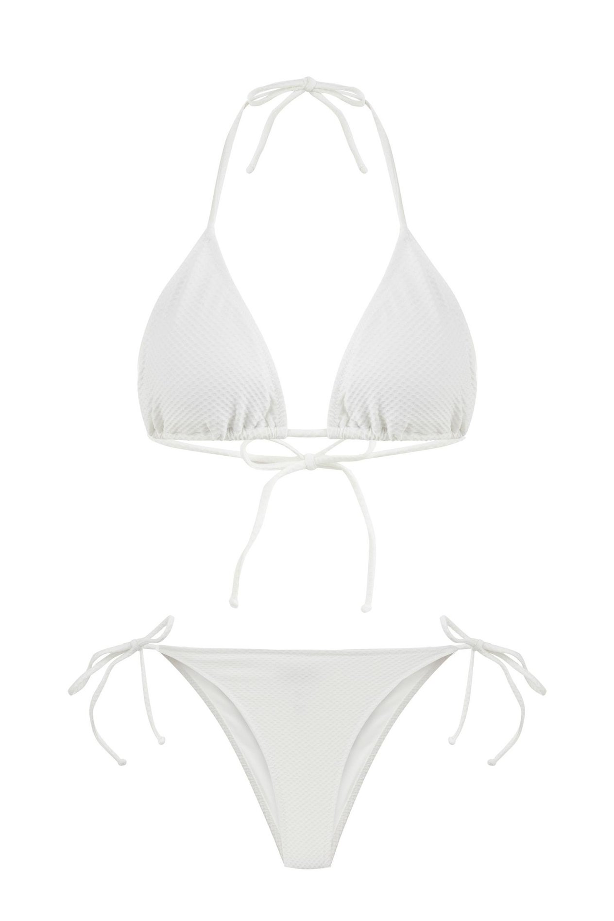 Gri Lureks Büzgülü Üçgen Bikini Takım