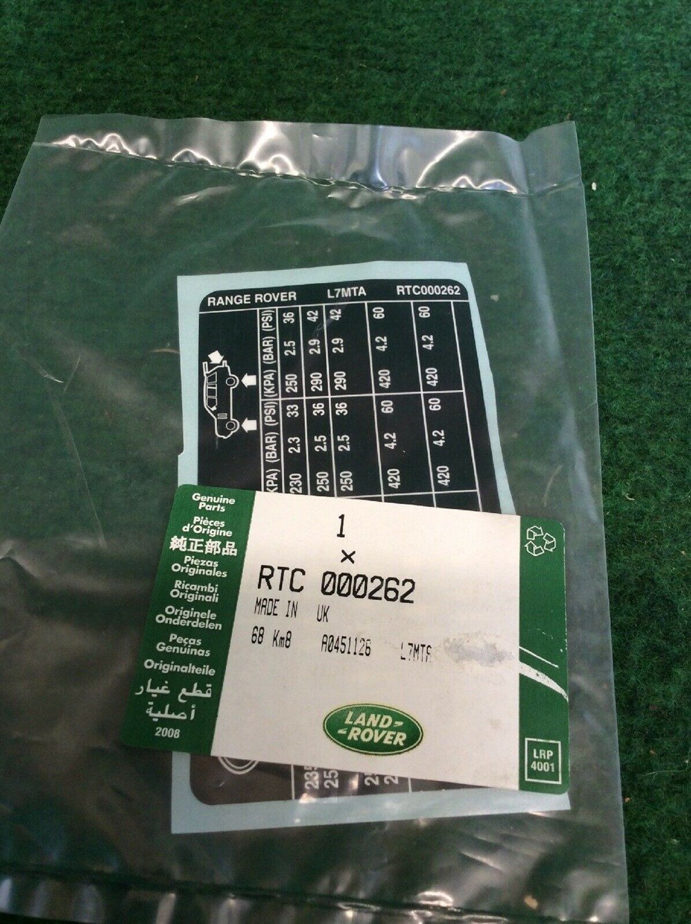 LAND ROVERLAND ROVER ORİJİNAL ETİKET RTC000262