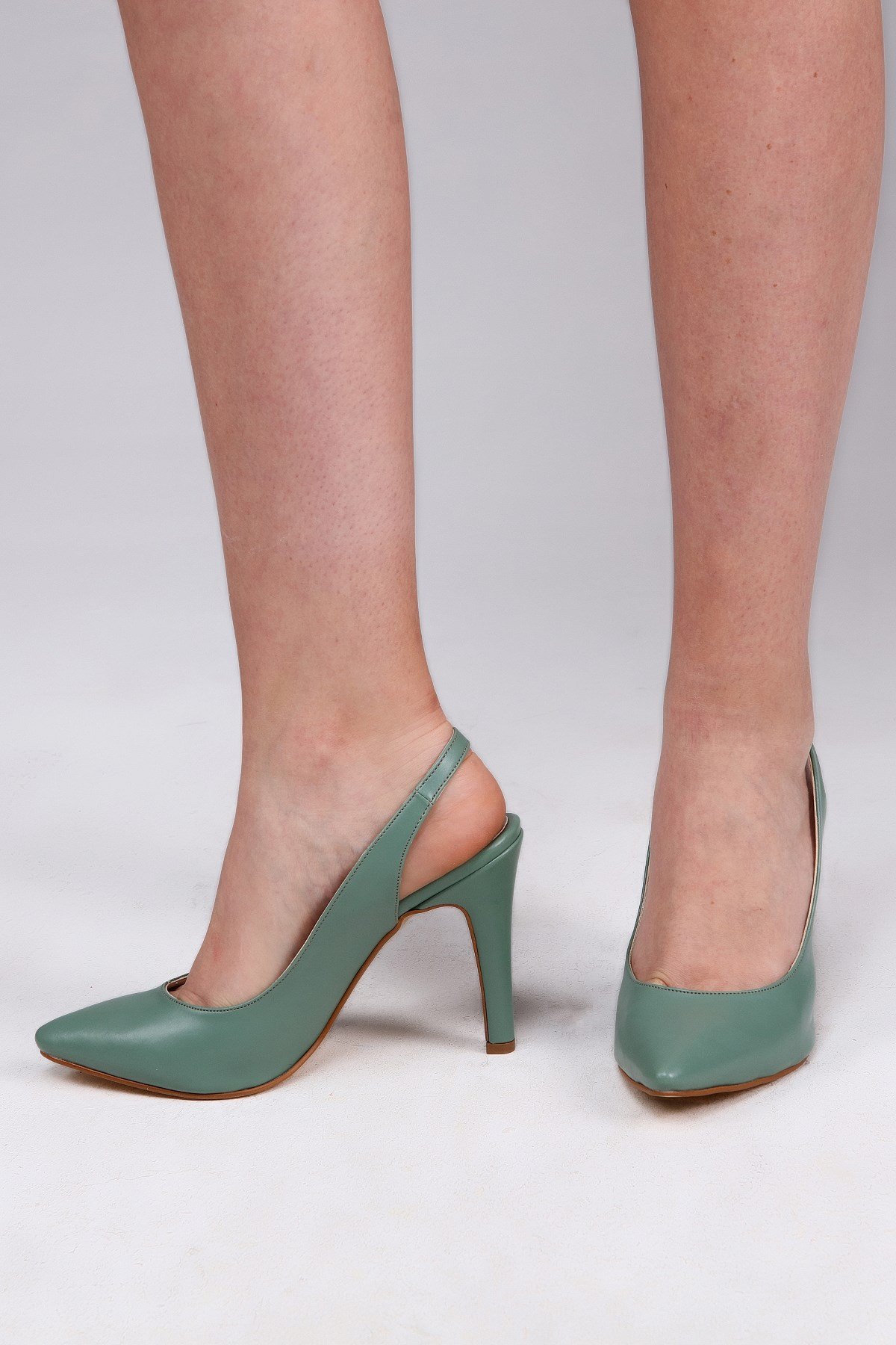Yeşil Bilek Bantlı Topuklu Stiletto 