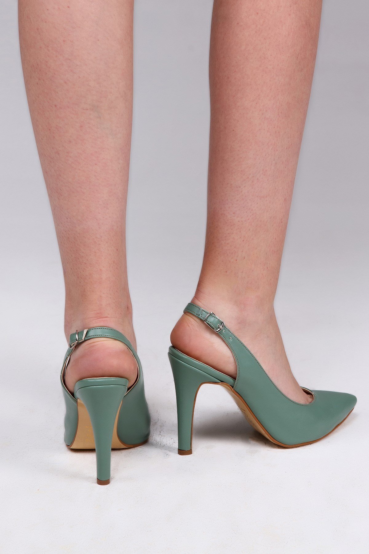 Yeşil Bilek Bantlı Topuklu Stiletto 