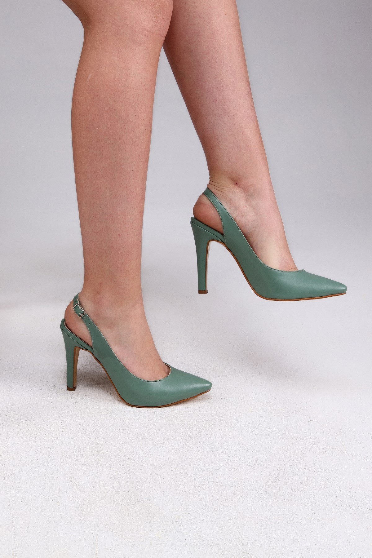 Yeşil Bilek Bantlı Topuklu Stiletto 