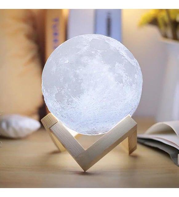 Dekoratif 3D Ay Lamba Gece Lambası Moonlight Standlı 12 cm HEDİYE SETLERİ
