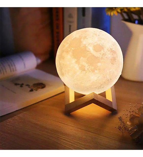 Dekoratif 3D Ay Lamba Gece Lambası Moonlight Standlı 12 cm HEDİYE SETLERİ