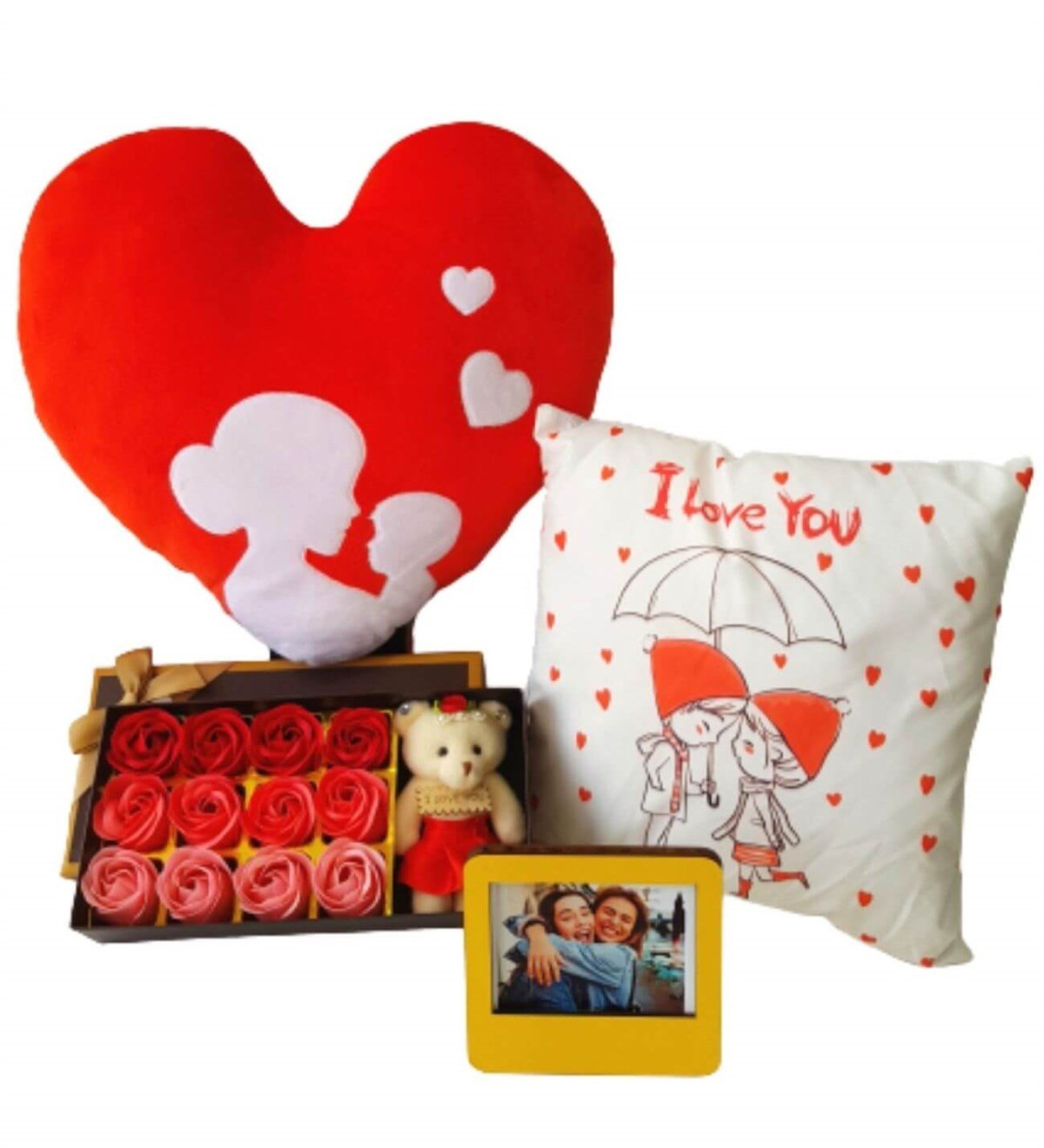 Hanbeyi Kişiye Özel Anne Bebek Kalp Yastık 12 Gül Kutusu I Love You Yastık Hediye Seti Yeni Doğan Hediye Seti;Yeni Doğan Hediye Seti