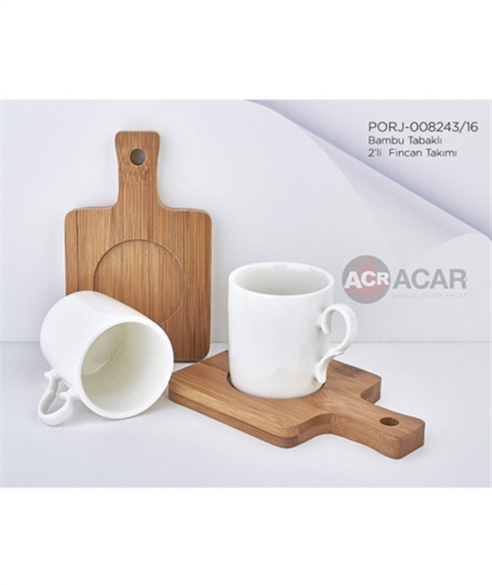 BAMBU TABAK 2 Lİ KAHVE FİNCAN SET
