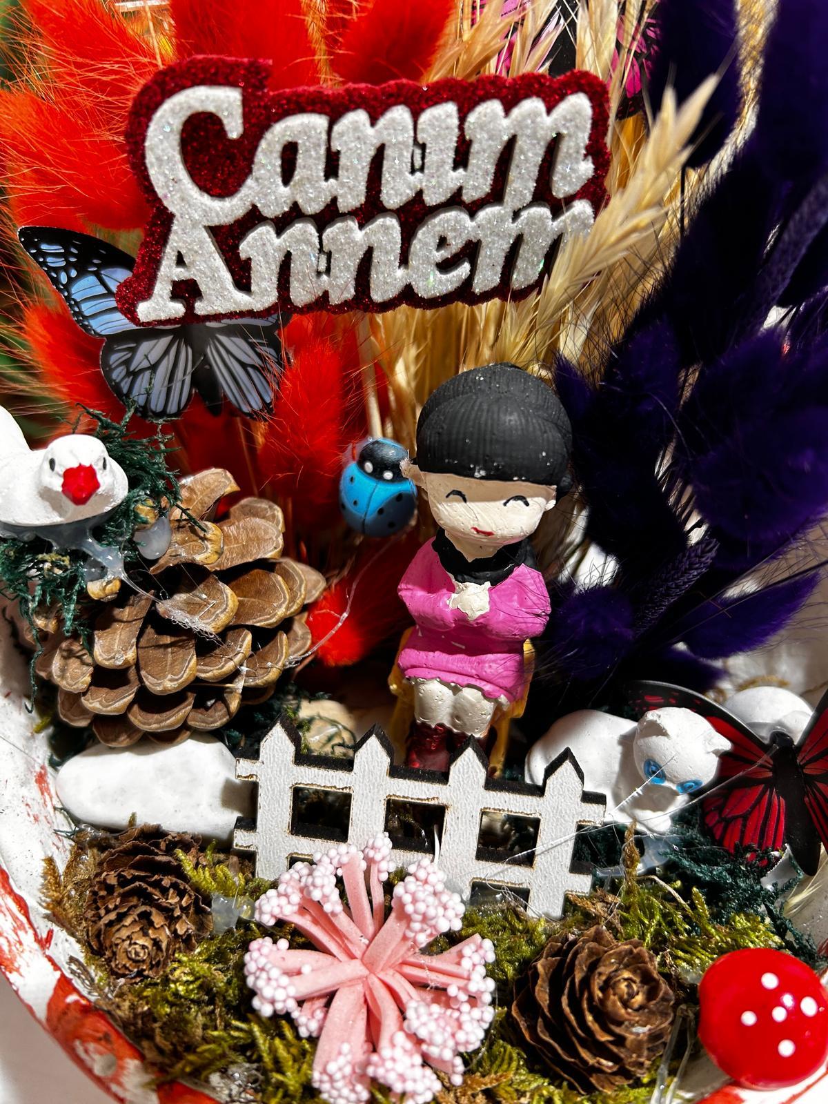 Canım Annem. Teraryum. Anneye Hediyesi. Beton Saksıda ANNELER GÜNÜ HEDİYESİ
