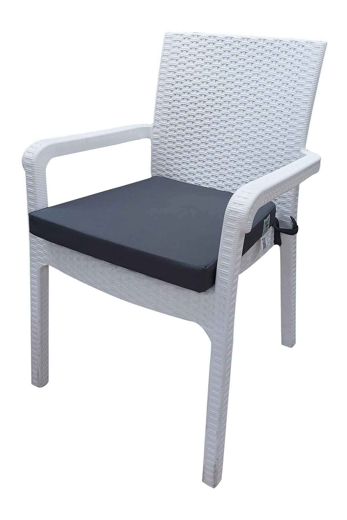 RATTAN KOLTUK MİNDERİ SU GEÇİRMEZ KUMAŞ 5 CM GRİ SÜNGER-KOYU GRİ