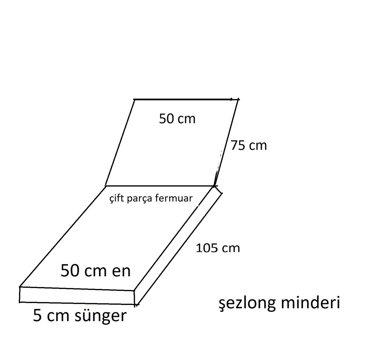 ŞEZLONG MİNDERİ PAM./POL. KUMAŞ FERMUARLI BİYELİ 5 CM SÜNGER-PAPATYA