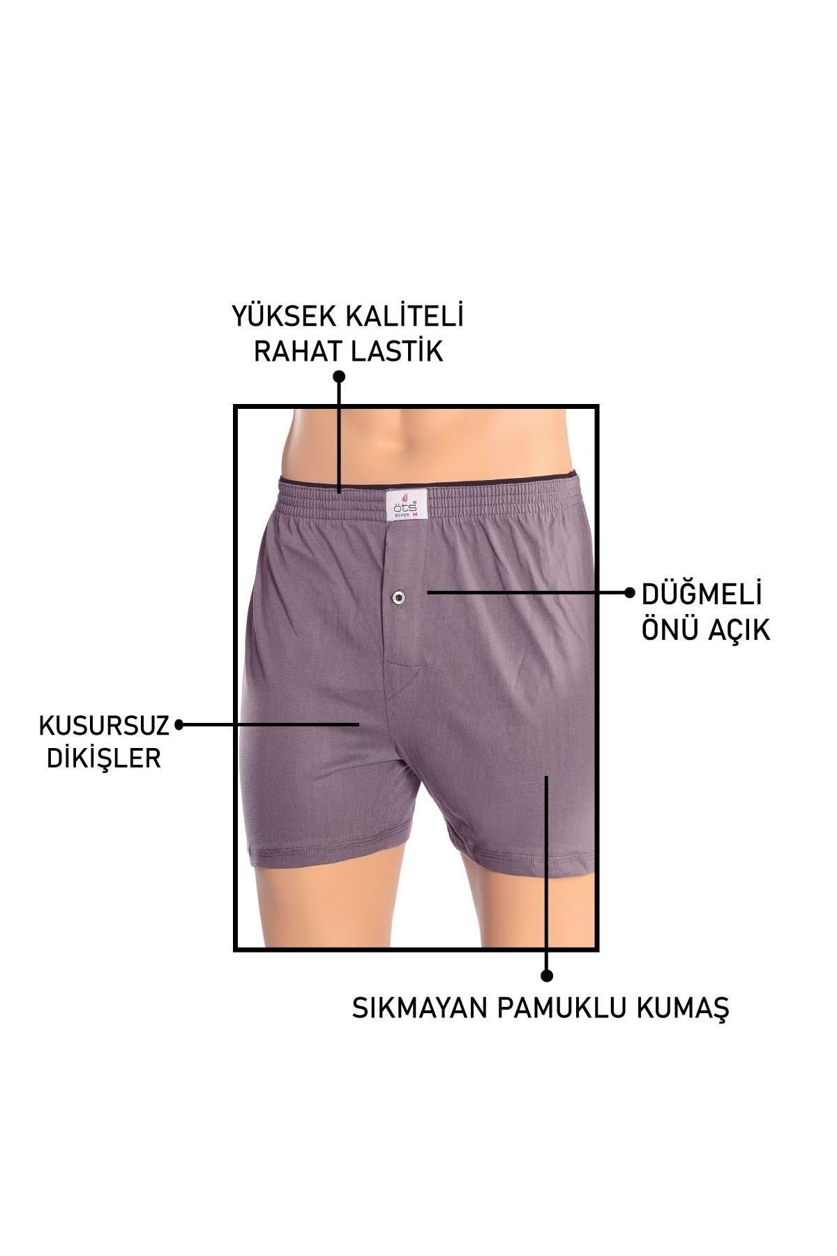 Erkek Boxer Süprem Düğmeli (%100 Pamuk)