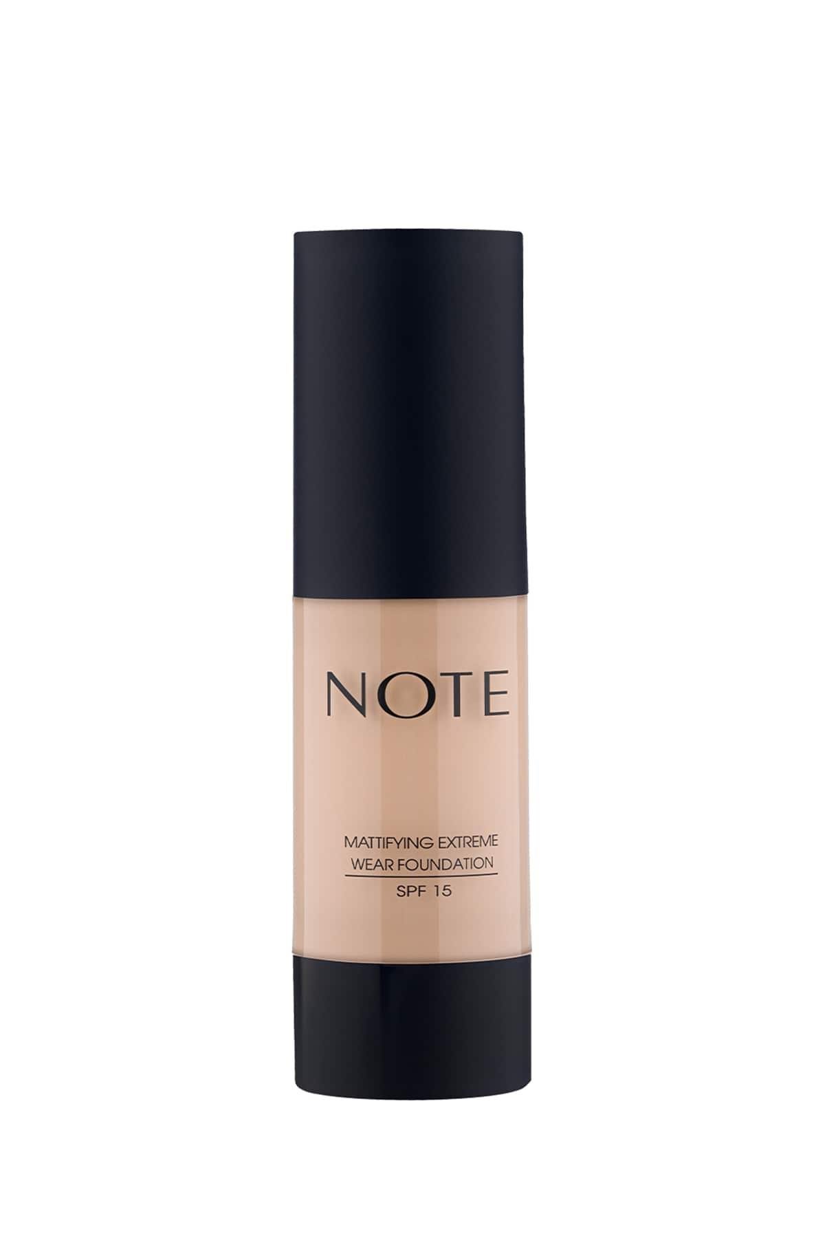 Note Mattifying Extreme Wear 125 Beige Ivory Mat Bitişli SPF 15 Kapatıcı Fondöten-007.2214