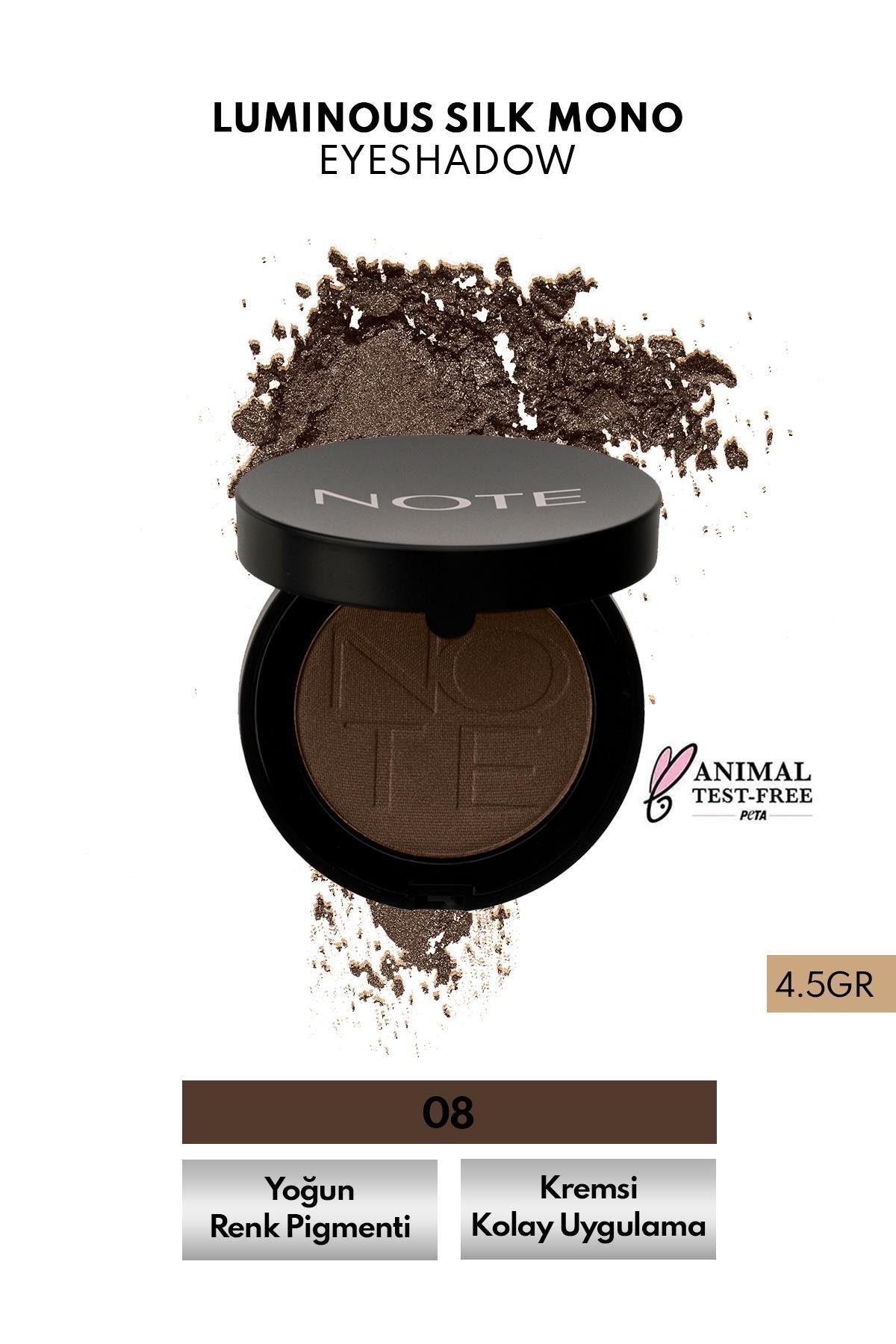 Note Luminous Silk Eyeshadow Tekli Göz Farı – 08 Kahverengi-30110090