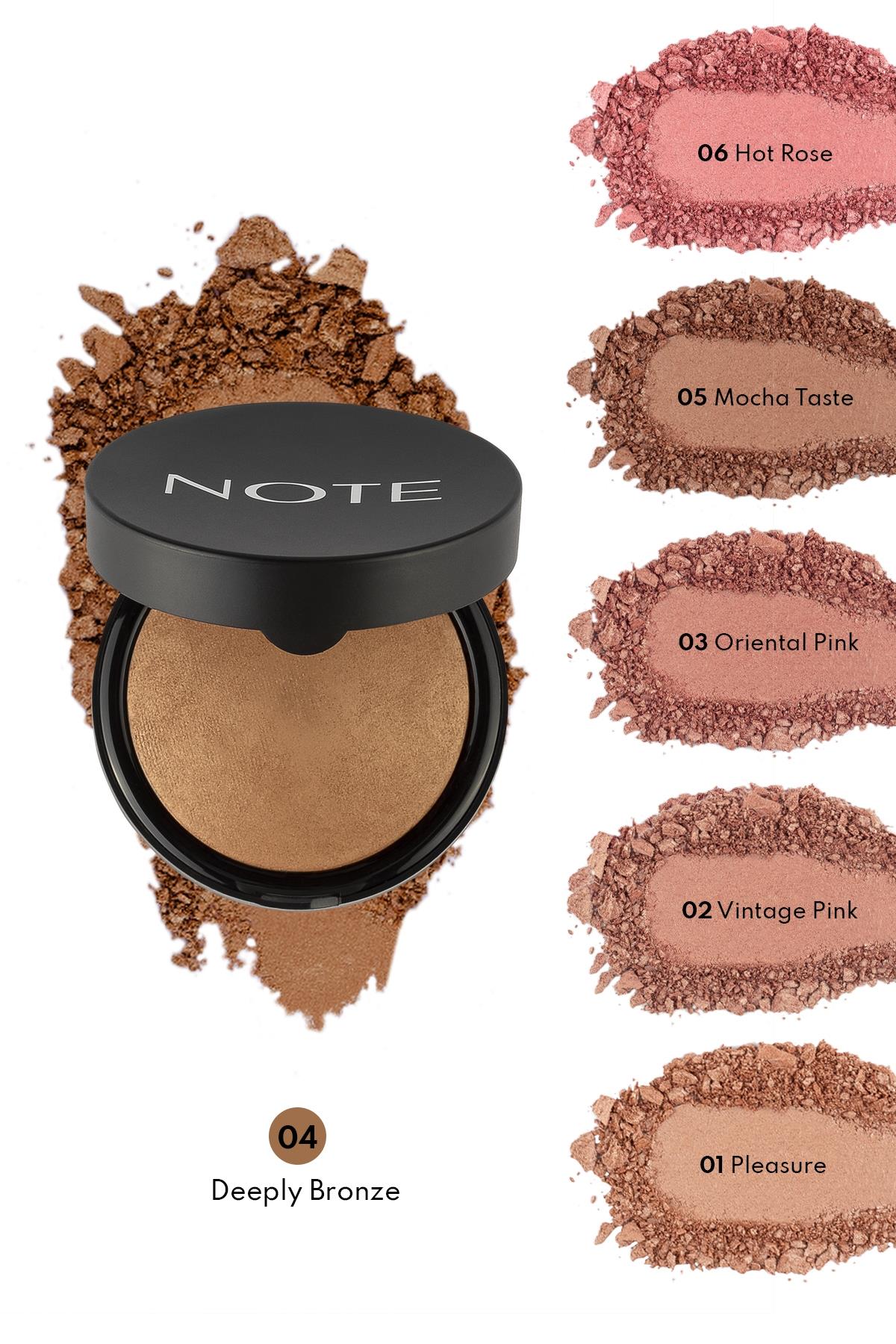 Note Baked Blusher 04 Deeply Bronze Işıltılı Fırınlanmış Toz Allık-30110175
