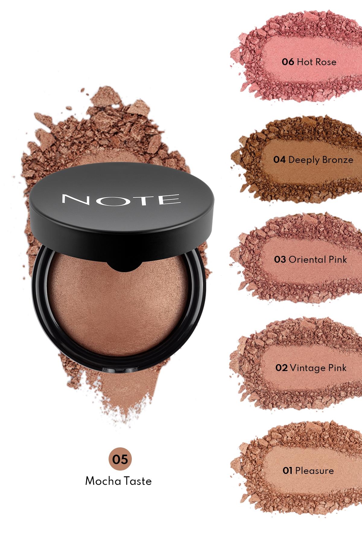 Note Baked Blusher 05 Mocha Taste Işıltılı Fırınlanmış Toz Allık-30110176