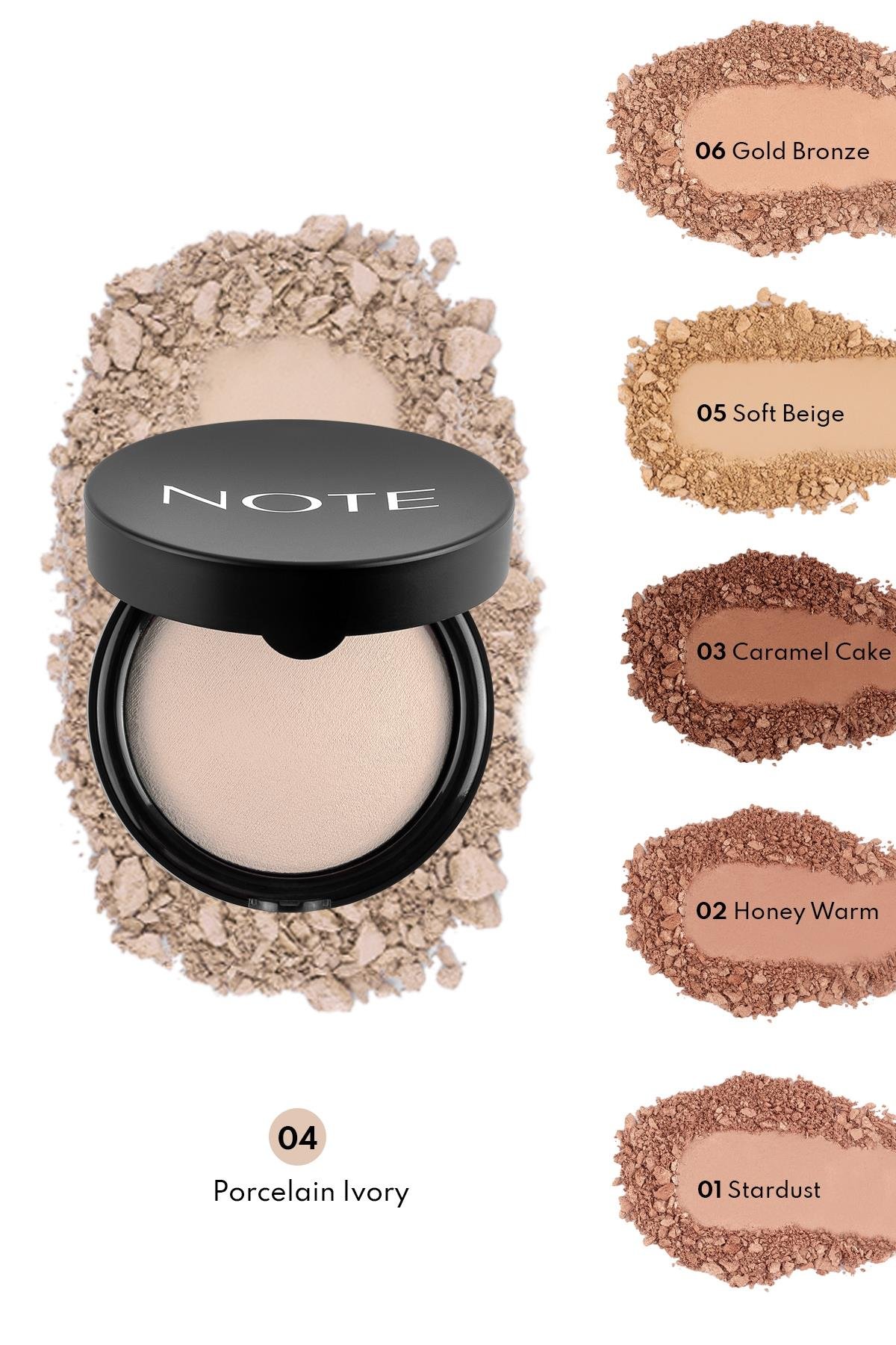 Note Baked Powder 04 Porcelain Ivory Işıltılı Bitişli Highlighter Toz Yüz Pudrası-30110613