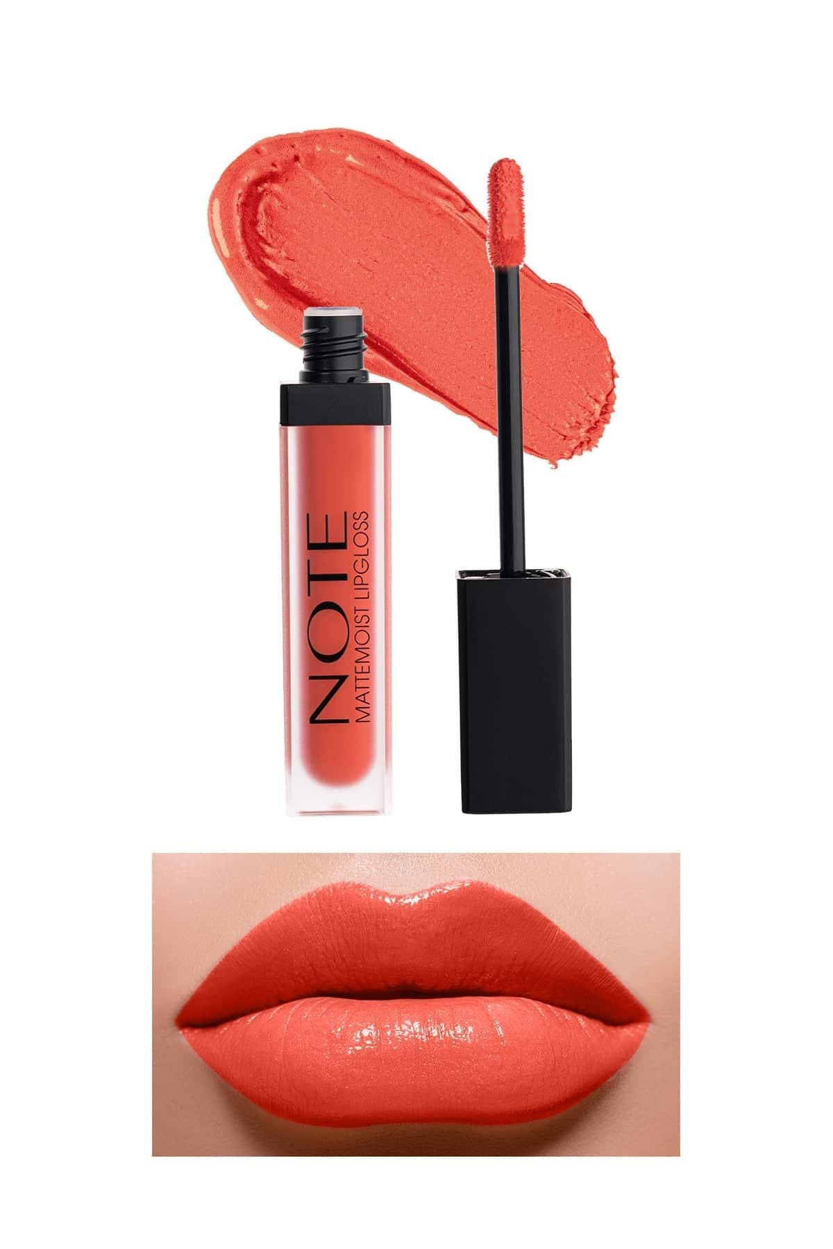 Note Mattemoist Lipgloss 405 First Kiss Yarı Mat Saten Bitişli Likit Ruj - Turuncu-30110786