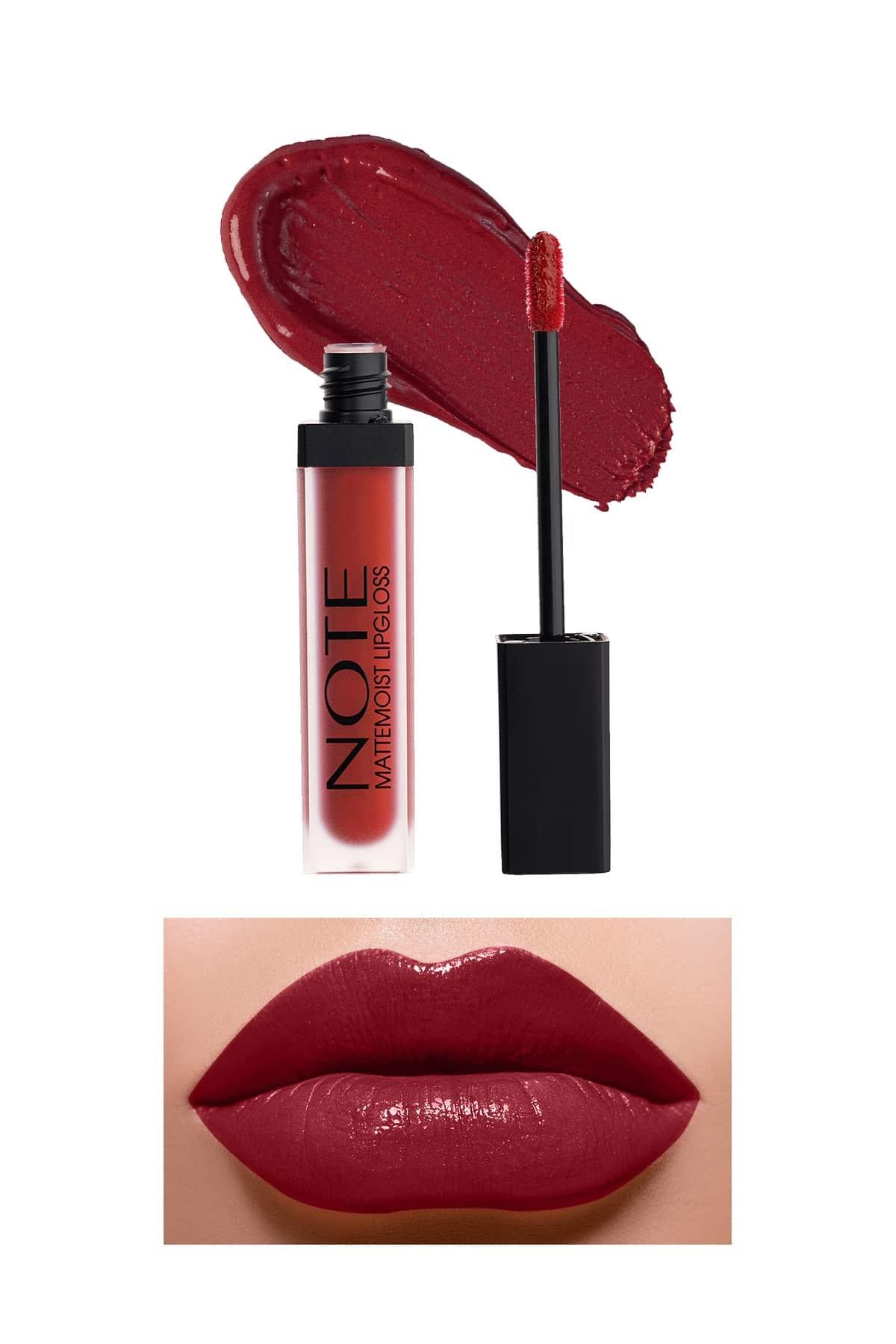 Note Mattemoist Lipgloss 407 Notisme Yarı Mat Saten Bitişli Likit Ruj - Kırmızı-30110788