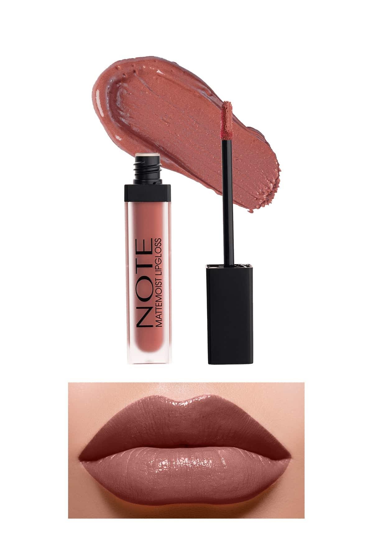 Note Mattemoist Lipgloss 413 Coral Touch Yarı Mat Saten Bitişli Likit Ruj - Kahverengi-30110794