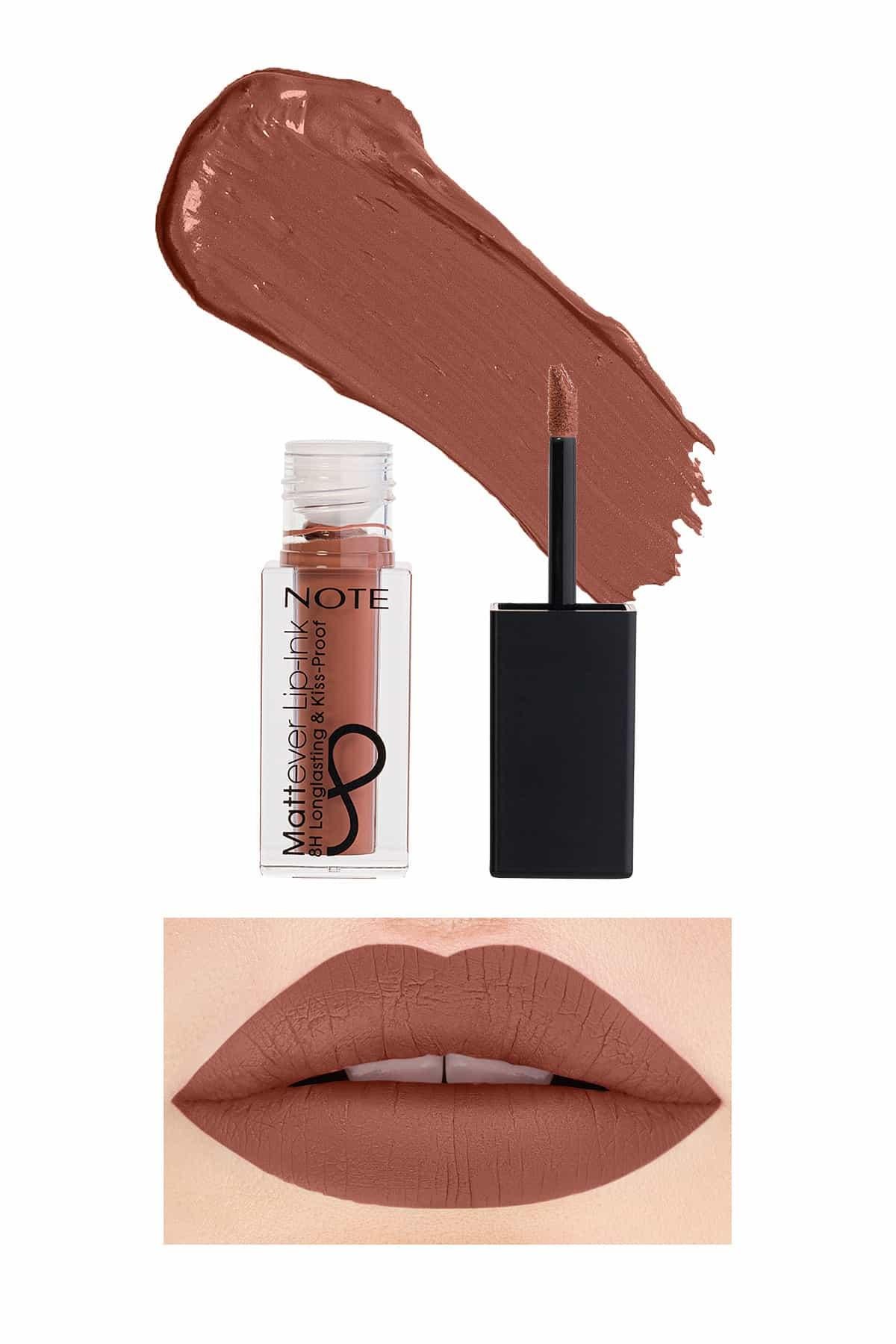 Note Mattever Lip-Ink 02 Sunset Sand Mat ve Kalıcı Likit Ruj - Koyu Nude-30110805