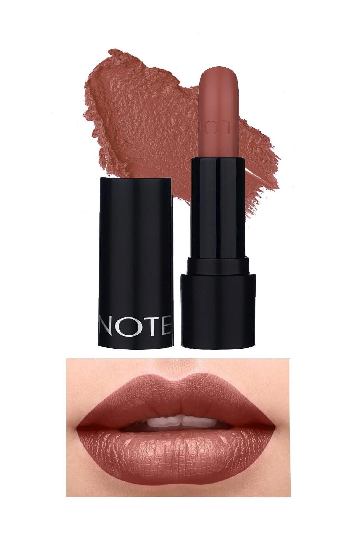 Note Deep Impact Lipstick 05 Leather Mood Kremsi Dokulu Yarı Parlak Ruj - Kahverengi-30110854