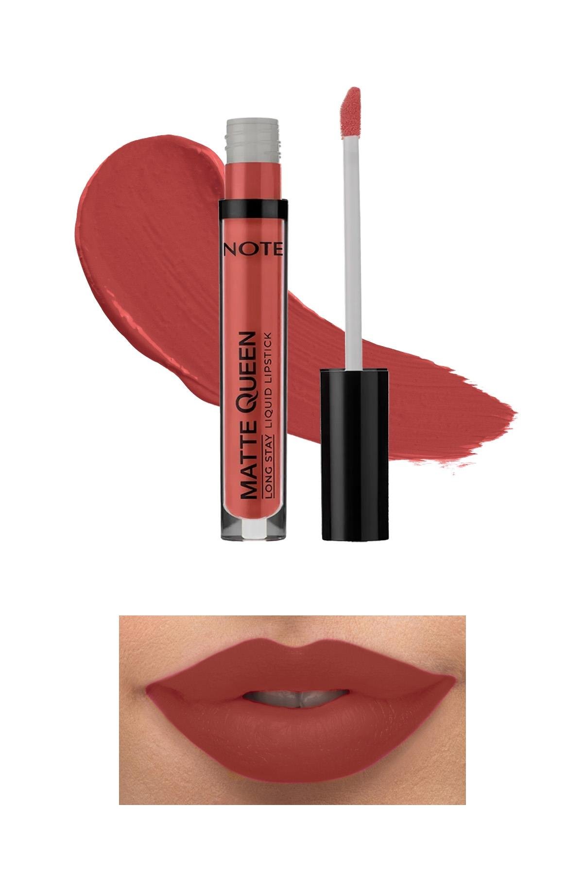 Note Matte Queen Lipstick 09 Castle Brick Kalıcı Likit Ruj - Pembe-30110927