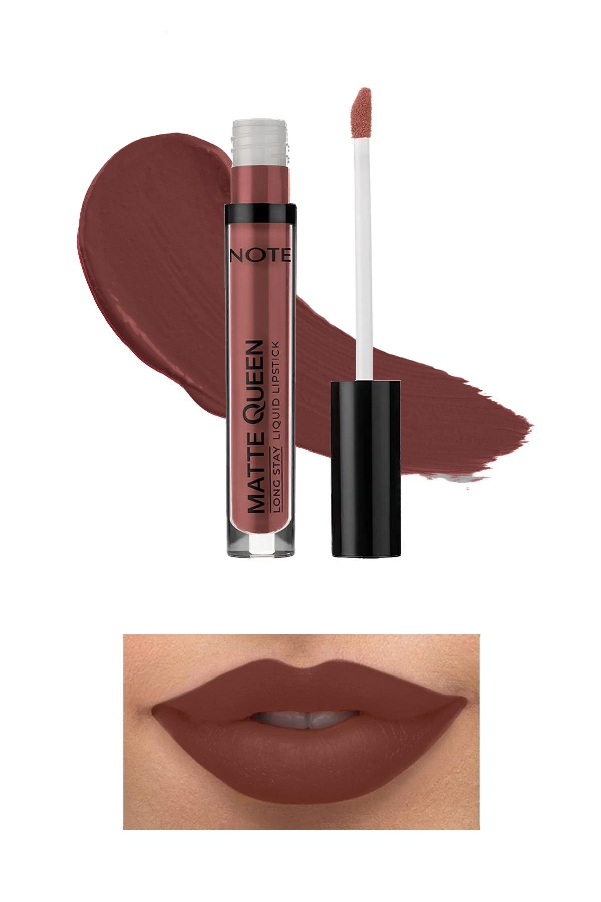 Note Matte Queen Lipstick 11 Lady Brown Kalıcı Likit Ruj - Kahverengi-30110929