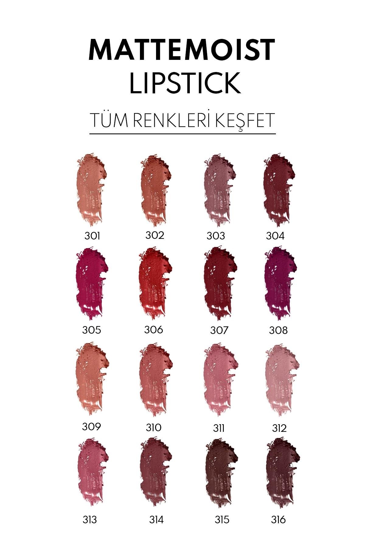Note Mattemoist Lipstick 303 Miss Kiss Mat Bitişli Ruj - Koyu Nude-30110937