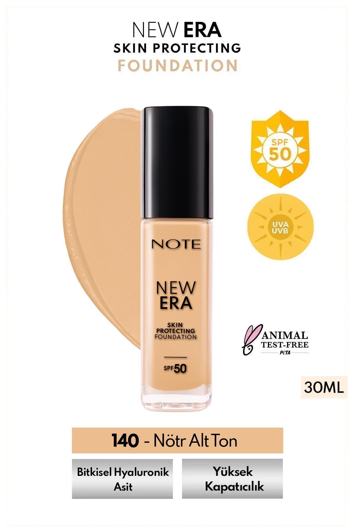 Note New Era Skin Protecting 140 Nemlendirici Etkili SPF 50 Hyaluronik Asitli Fondöten-30111304