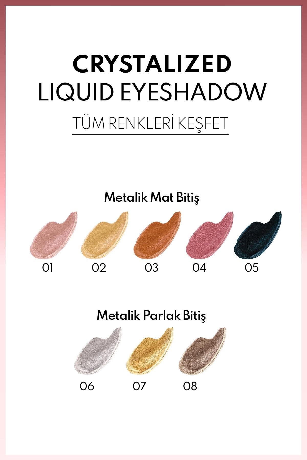 Note Crystalized Liquid Eyeshadow Likit Metalik Göz Farı - 04 Pink Bouquet-30111379