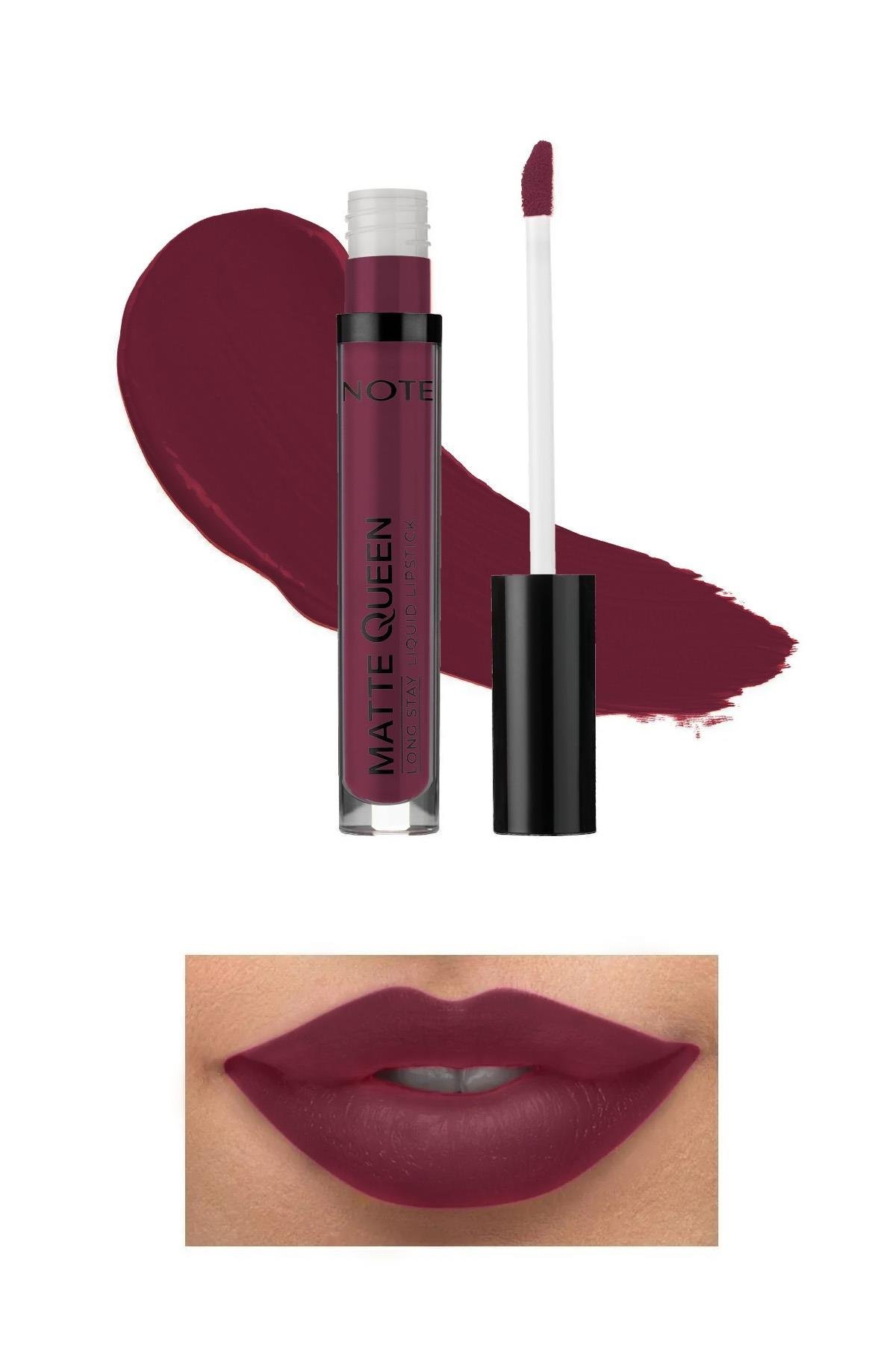Note Matte Queen Lipstick 18 Lead the Heart Kalıcı Likit Ruj - Mor-30111406