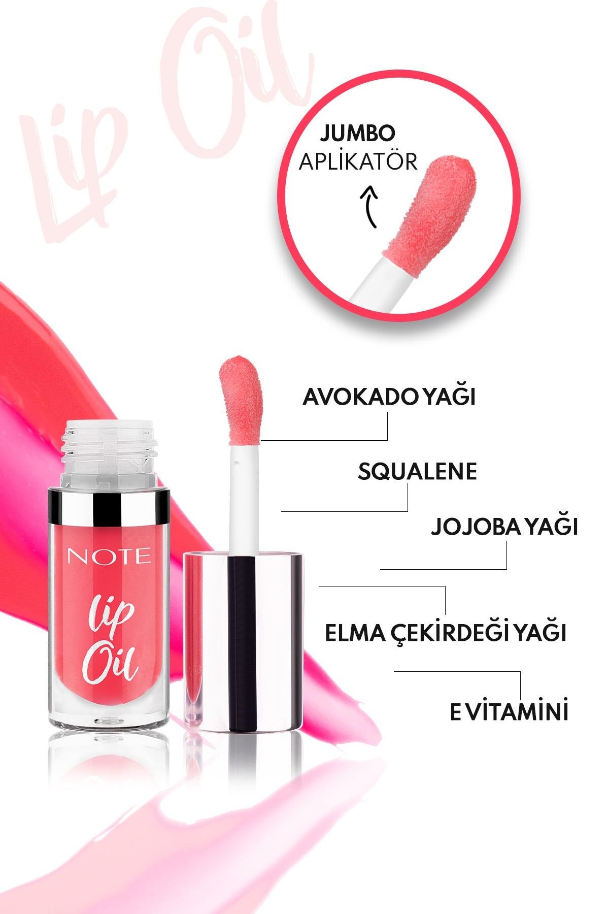 Note Lip Oil 10 Baby Pink Nemlendirici ve Parlatıcı Dudak Bakım Yağı - Pembe-30111420